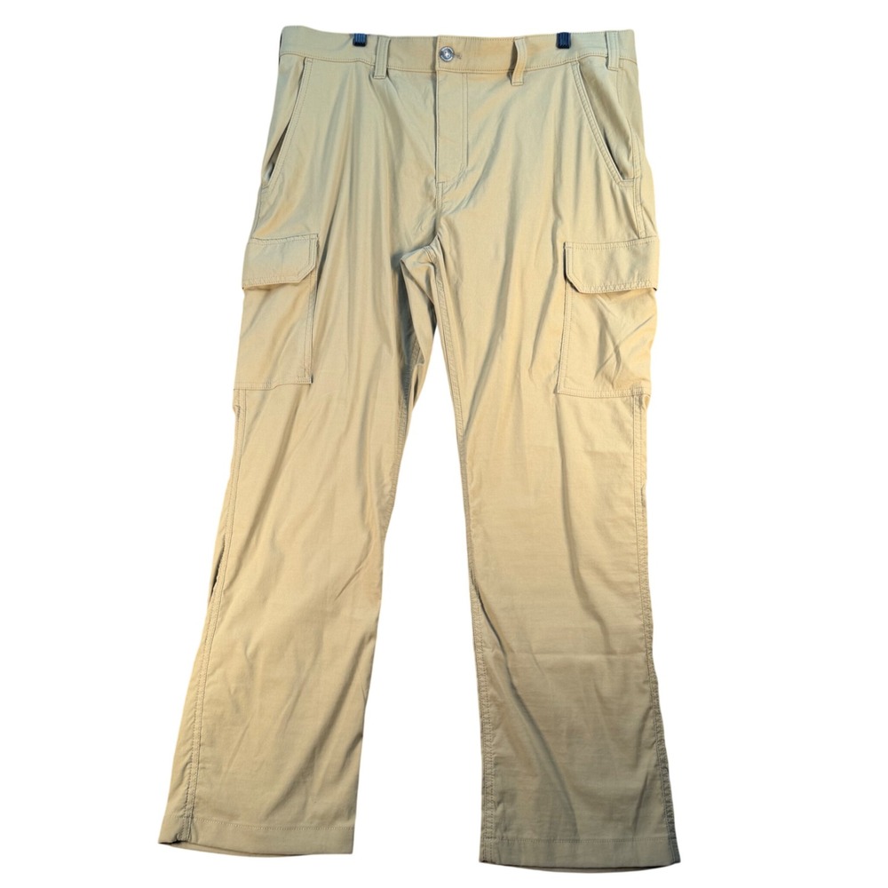Eddie Bauer Travex Mens Tan Cargo Pants 38x30 Nylon Stretch Hiking Travel